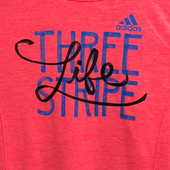 NWT Girls Pink Adidas Workout Shirt - Picture 2 of 2